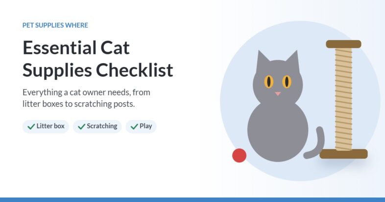 Illustration of a gray cat sitting beside a sisal scratching post
