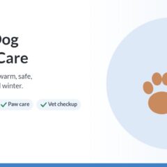 Illustration of a paw print and a snowflake
